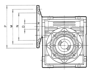 RV蝸輪蝸桿減速機尺寸圖(法蘭輸入型)